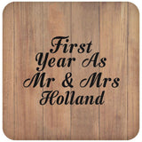First Year As Mr & Mrs Holland - Drink Coaster C