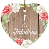 1st Birthday 1 & Fabulous - Heart Ornament B