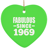 55th Birthday Fabulous Since 1969 - Heart Ornament