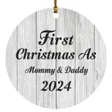 First Christmas As Mommy & Daddy 2024 - Circle Ornament F