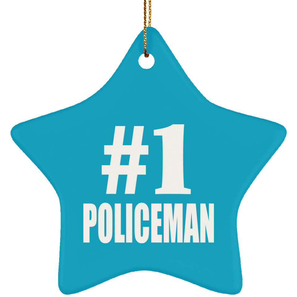 Number One #1 Policeman - Star Ornament