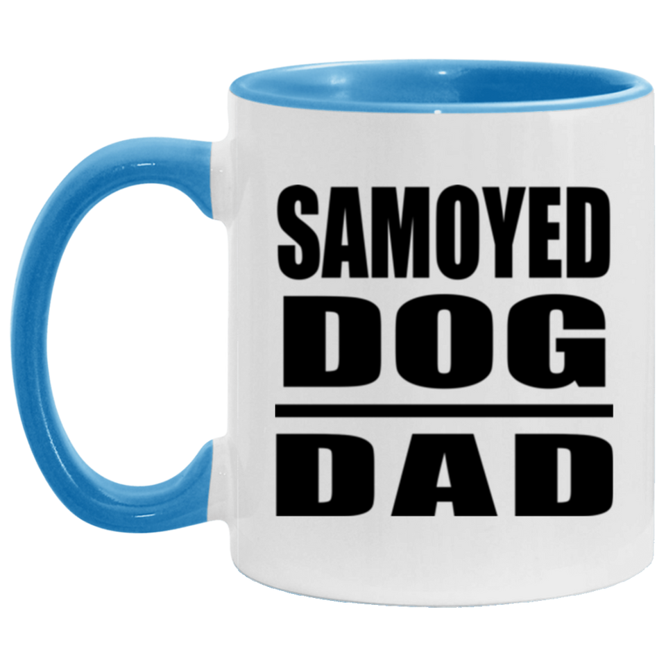 Samoyed Dog Dad - 11oz Accent Mug Blue