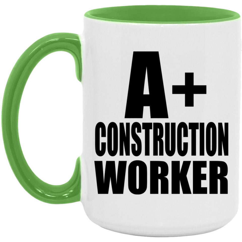 A+ Construction Worker - 15oz Accent Mug Green
