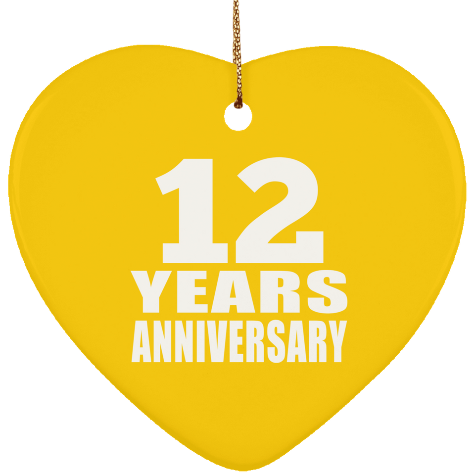 12th Anniversary 12 Years - Heart Ornament