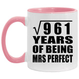 31st Anniversary Square Root of 961 Years of Mrs Perfect - 11oz Accent Mug Pink