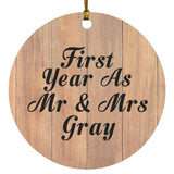 First Year As Mr & Mrs Gray - Circle Ornament C