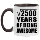 50th Birthday Square Root of 2500 Years of Being Awesome - 11oz Accent Mug Black