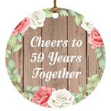 59th Anniversary Cheers To 59 Years Together - Circle Ornament B