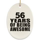 56th Birthday 56 Years Of Being Awesome - Oval Ornament