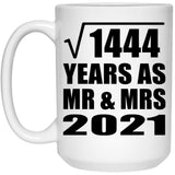 38th Anniversary Square Root of 1444 Years As Mr & Mrs 2021 - 15oz Coffee Mug