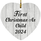 First Christmas As Child 2024 - Heart Ornament F