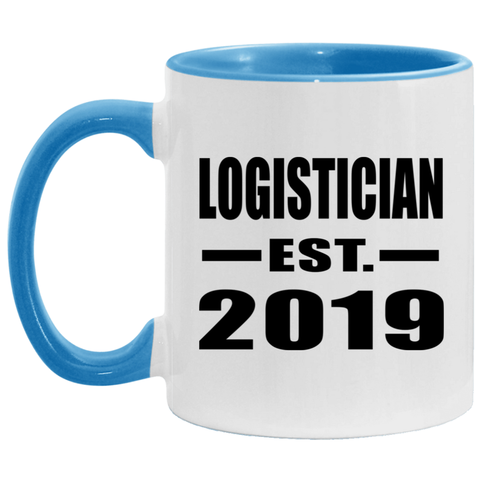 Logistician Established EST. 2019 - 11oz Accent Mug Blue