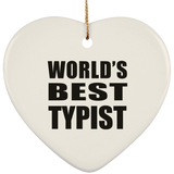 World's Best Typist - Heart Ornament