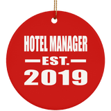 Hotel Manager Established EST. 2019 - Circle Ornament