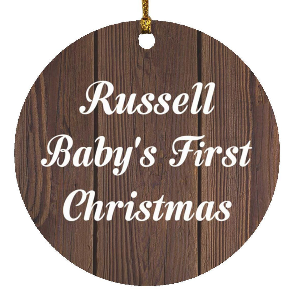Russell Baby's First Christmas - Circle Ornament D