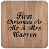 First Christmas As Mr & Mrs Warren - Drink Coaster C