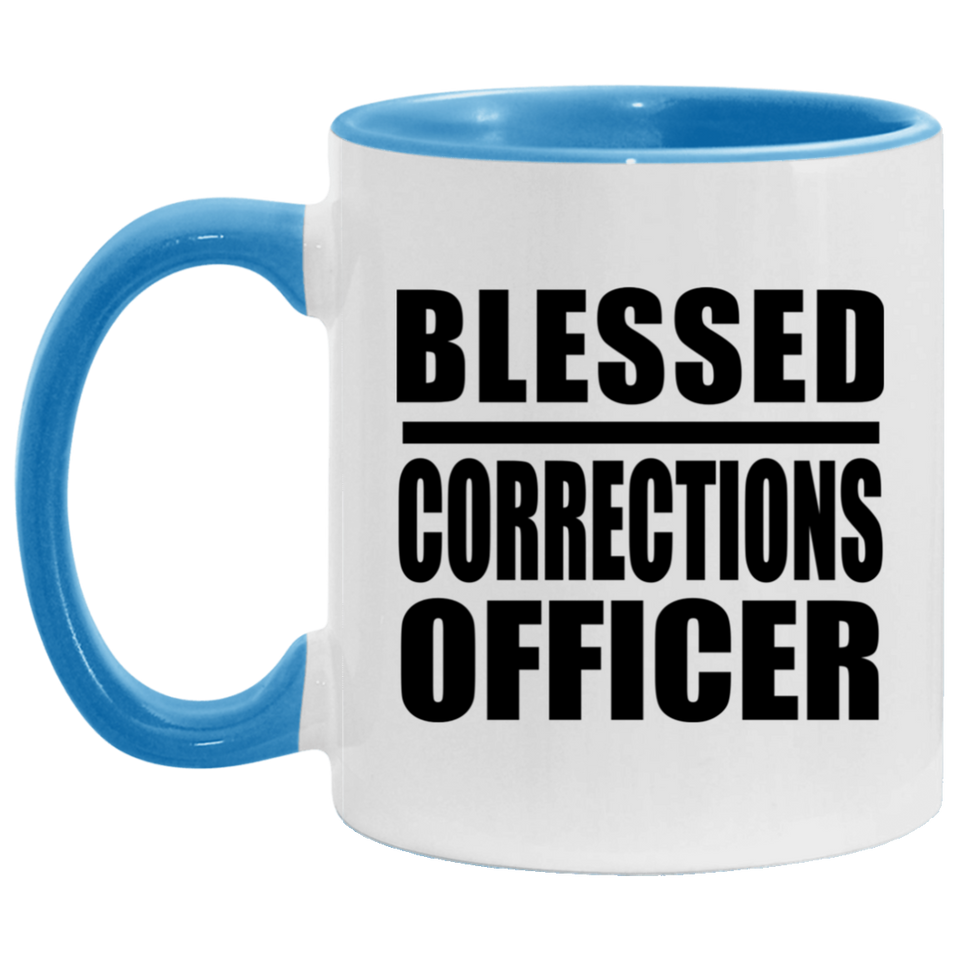Blessed Corrections Officer - 11oz Accent Mug Blue