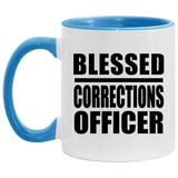 Blessed Corrections Officer - 11oz Accent Mug Blue