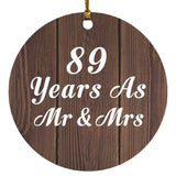 89th Anniversary 89 Years As Mr & Mrs - Circle Ornament D