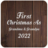 First Christmas As Grandma & Grandpa 2022 - Drink Coaster D
