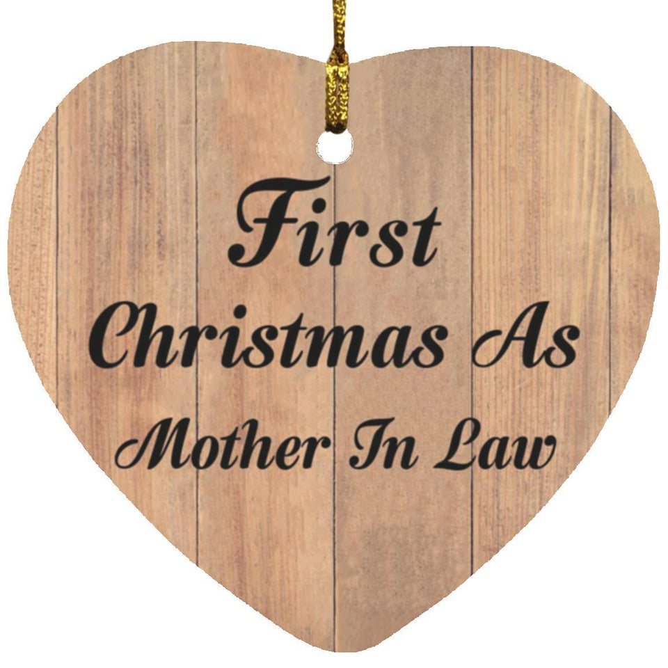 First Christmas As Mother In Law - Heart Ornament C