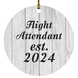 Flight Attendant Established Est. 2024 - Circle Ornament F