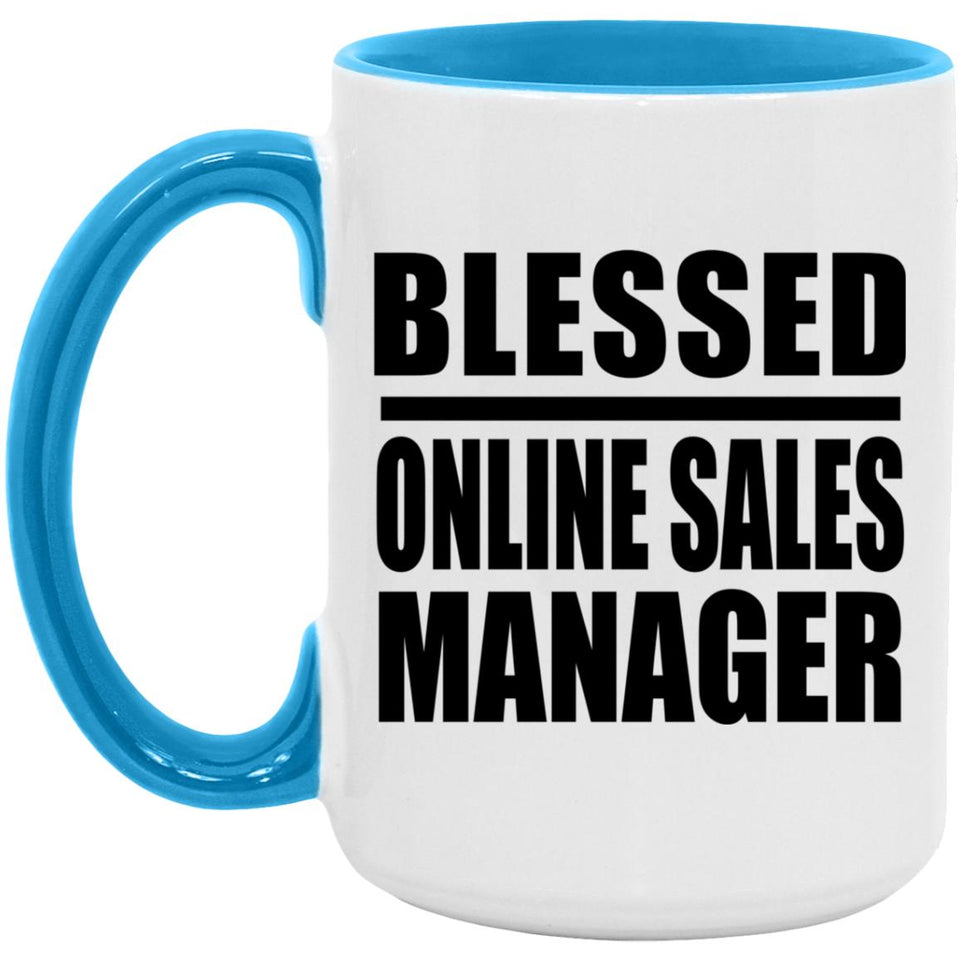 Blessed Online Sales Manager - 15oz Accent Mug Blue