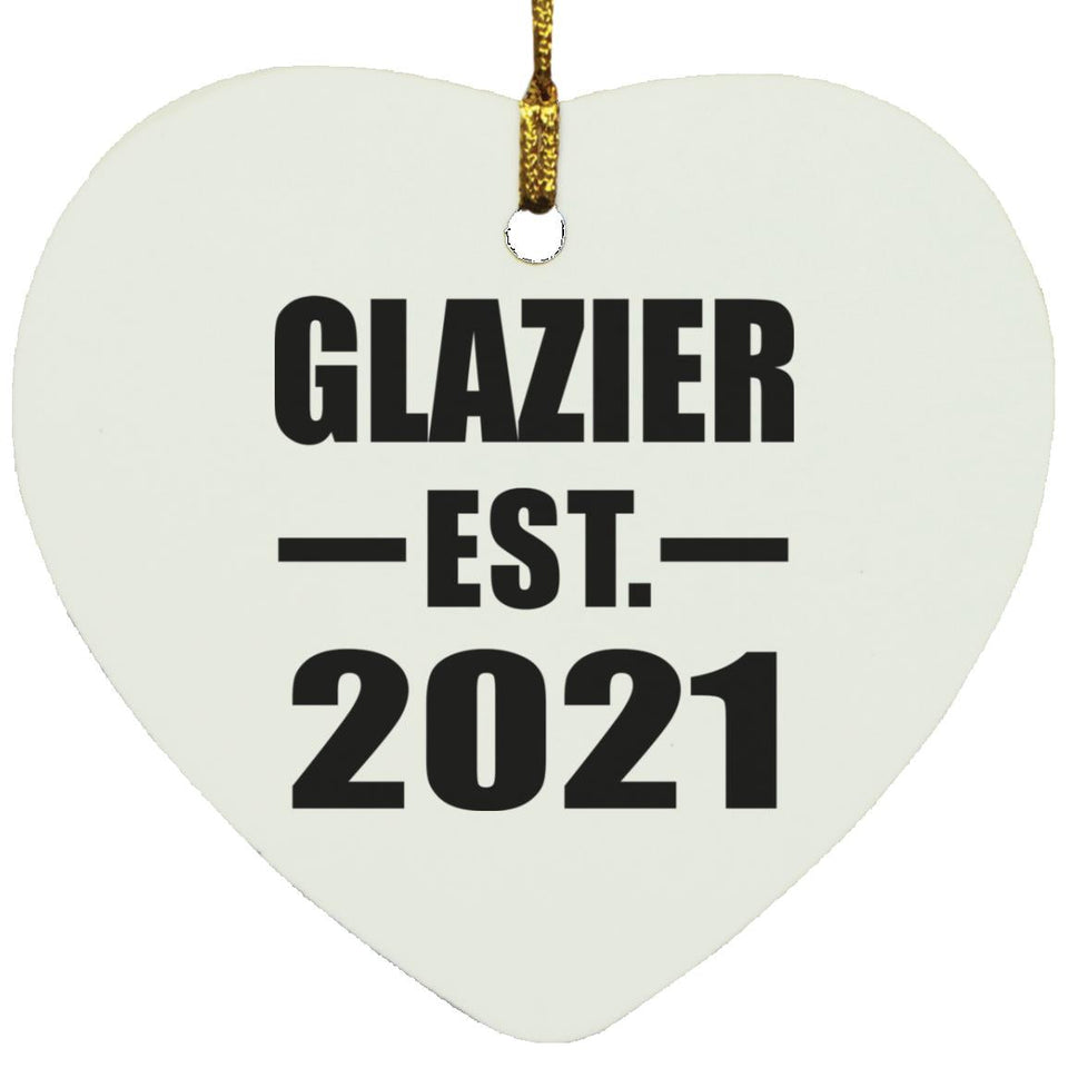 Glazier Established EST. 2021 - Heart Ornament