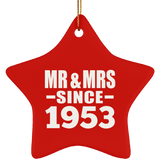 71st Anniversary Mr & Mrs Since 1953 - Star Ornament