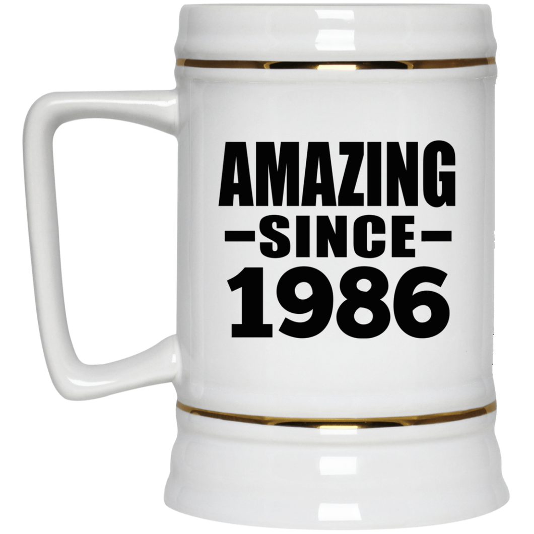 38th Birthday Amazing Since 1986 - Beer Stein