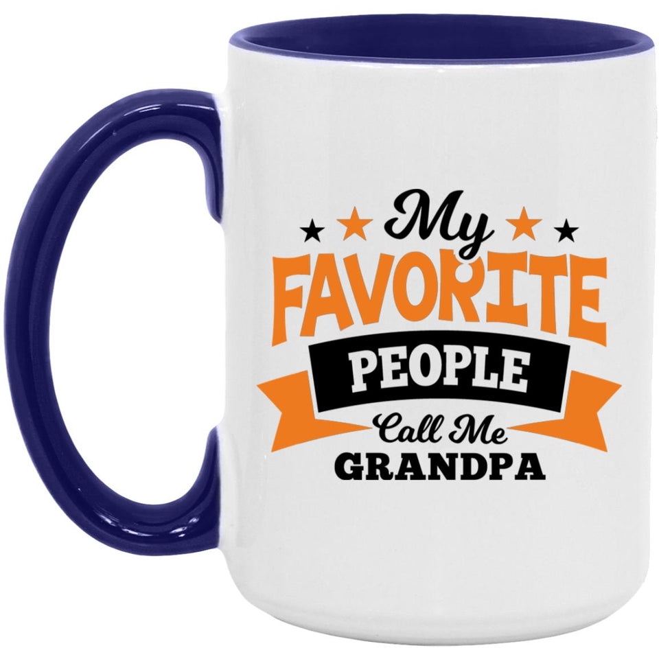 My Favorite People Call Me Grandpa - 15oz Accent Mug Purple