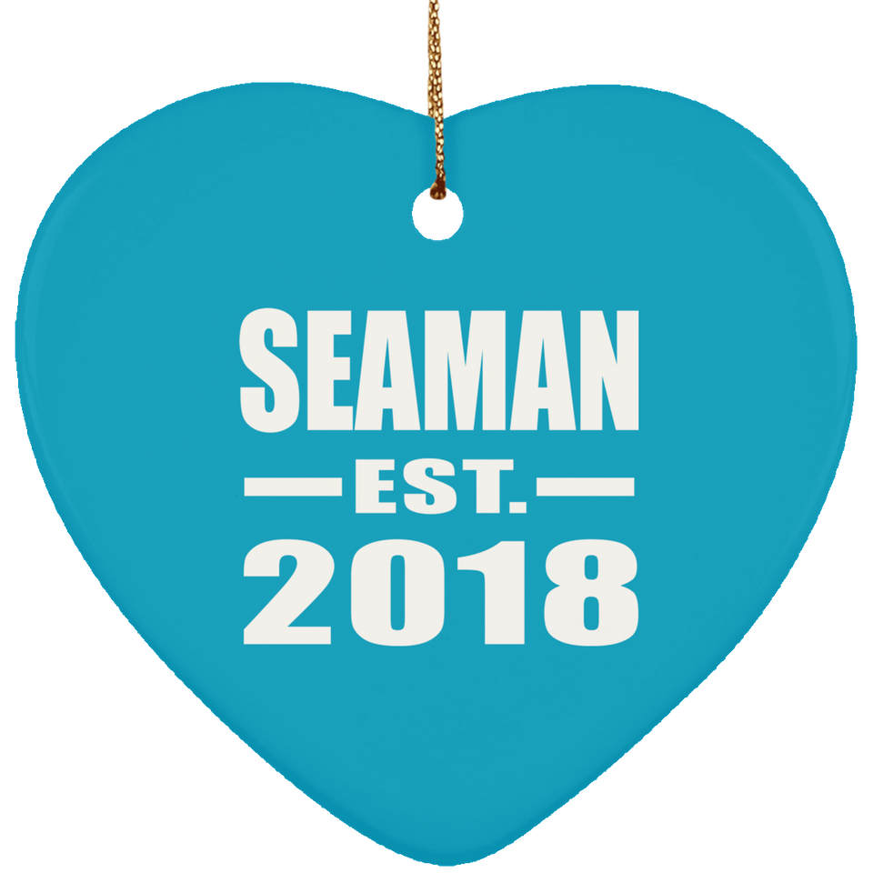 Seaman Established EST. 2018 - Heart Ornament