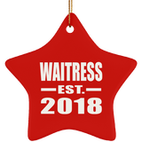 Waitress Established EST. 2018 - Star Ornament