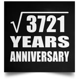 61st Anniversary Square Root of 3721 Years Anniversary - Poster Square