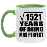 39th Anniversary Square Root of 1521 Years of Mrs Perfect - 11oz Accent Mug Green