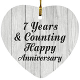 Happy 7th Anniversary 7 Years & Counting - Heart Ornament F