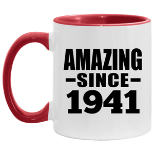83rd Birthday Amazing Since 1941 - 11oz Accent Mug Red