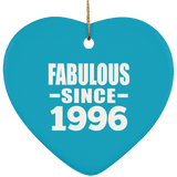 28th Birthday Fabulous Since 1996 - Heart Ornament