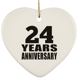 24th Anniversary 24 Years - Heart Ornament