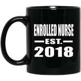 Enrolled Nurse Established EST. 2018 - 11 Oz Coffee Mug Black