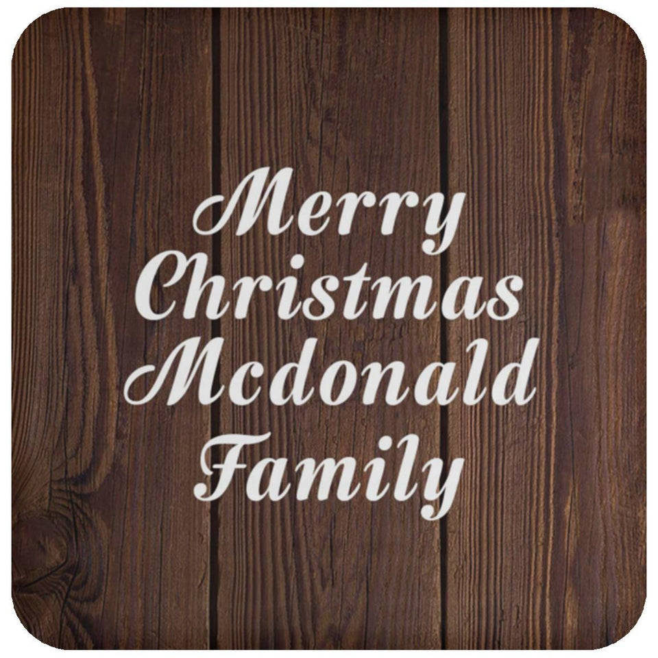 Merry Christmas Mcdonald Family - Drink Coaster D