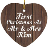 First Christmas As Mr & Mrs Kim - Heart Ornament D