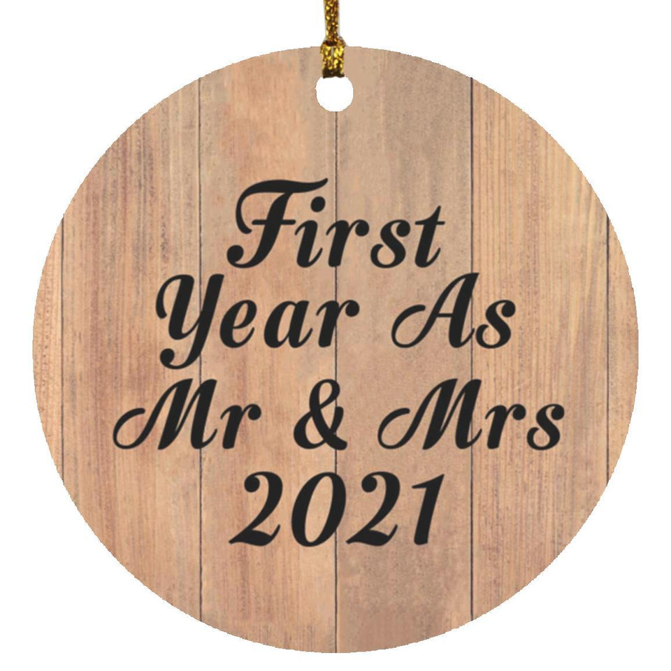 First Year As Mr & Mrs 2021 - Circle Ornament C