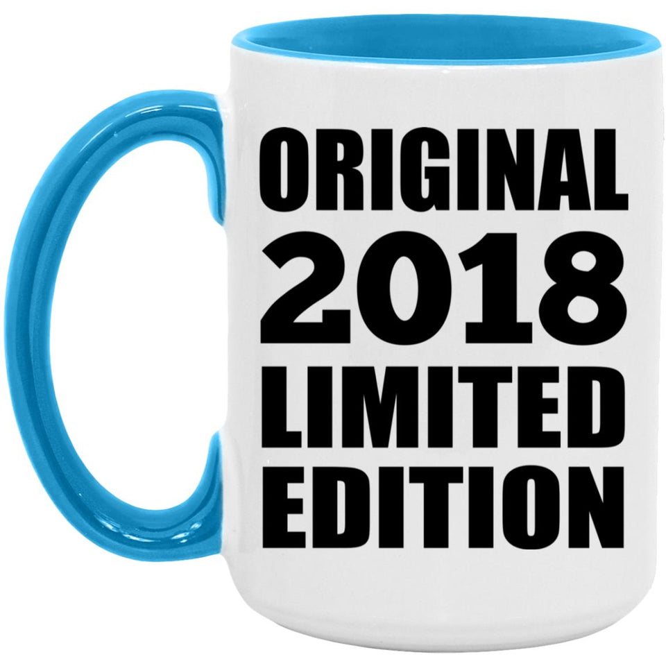 6th Birthday Original 2018 Limited Edition - 15oz Accent Mug Blue