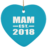 Mam Established EST. 2018 - Heart Ornament