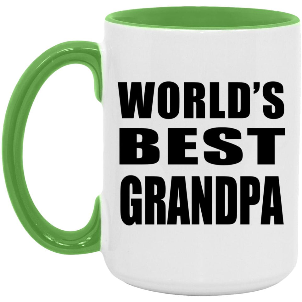 World's Best Grandpa - 15oz Accent Mug Green