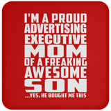 Proud Advertising Executive Mom Of Awesome Son - Drink Coaster