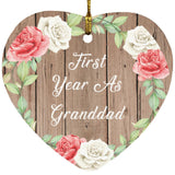 First Year As Granddad - Heart Ornament B