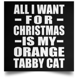 All I Want For Christmas Is My Orange Tabby Cat - Poster Square