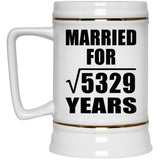73rd Anniversary Married For Square Root of 5329 Years - Beer Stein